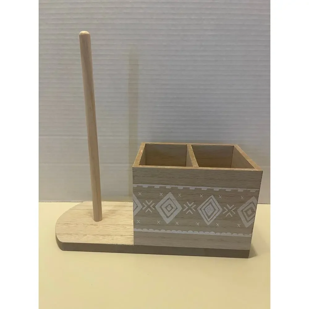 Target Dollar Spot 2022 Wooden Folding Tray and Paper Towel Caddy